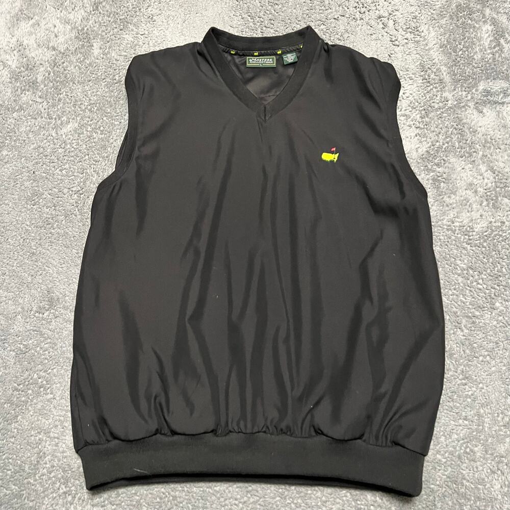 Masters Collection Golf Vest Mens Large Black Masters Logo Performance
